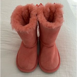 UGG: Toddler Girls Pink Boots with Bow Detail Size 10 / worn once